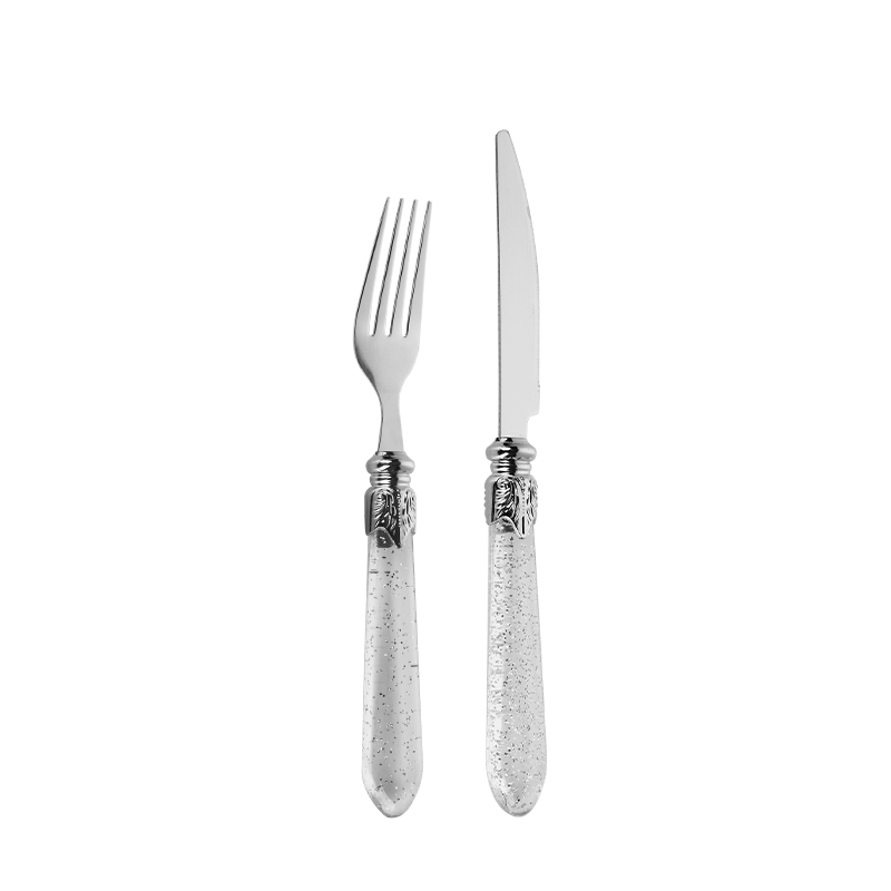 Luxury Plastic Handle PVD Gold Color Stainless Steel Fork