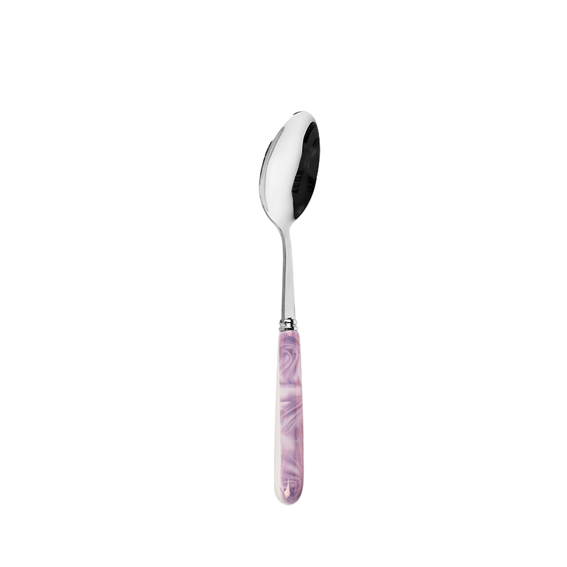 New Ceramic Handle High-End Silver Stainless Steel Spoon