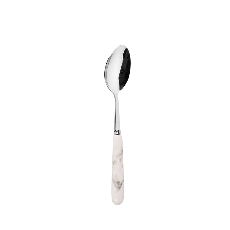 Nouă lingură din oțel inoxidabil argintiu cu mâner din ceramică