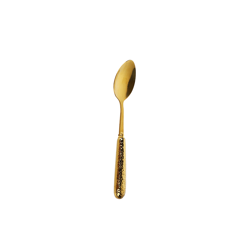 410 Material Golden PVD Stainless Steel Ceramic Handle Teaspoon