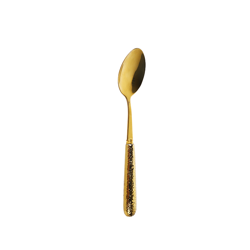 410 Material Golden PVD Stainless Steel Ceramic Handle Teaspoon