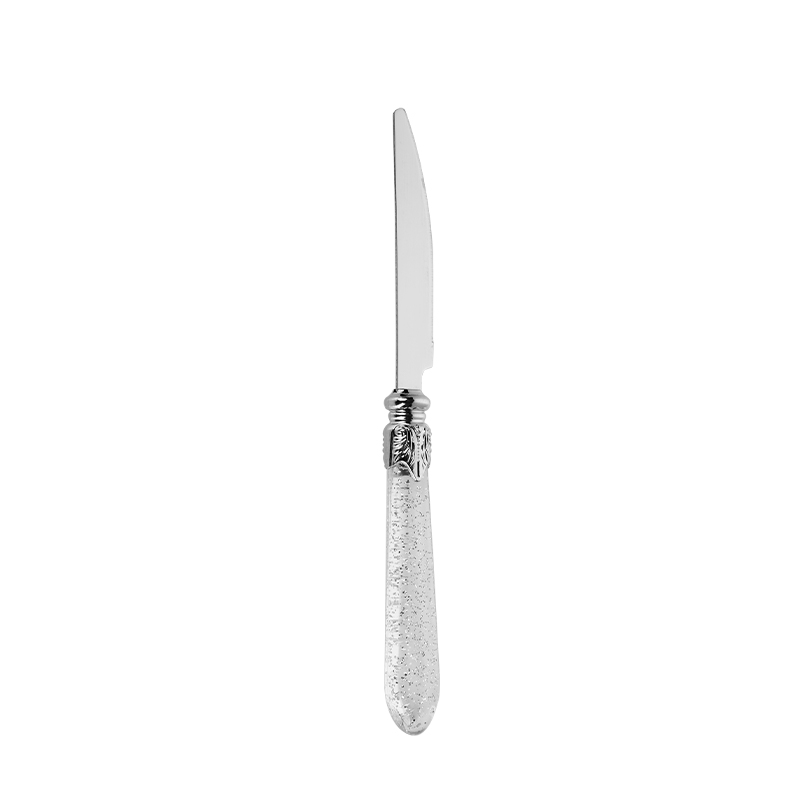 410 Material New Design Golden Plastic Handle Stainless Steel Dinner Knife