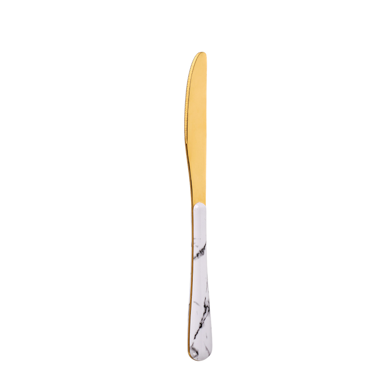 Poignée en plastique d'ABS de couteau de dîner d'acier inoxydable de couleur argentée classique