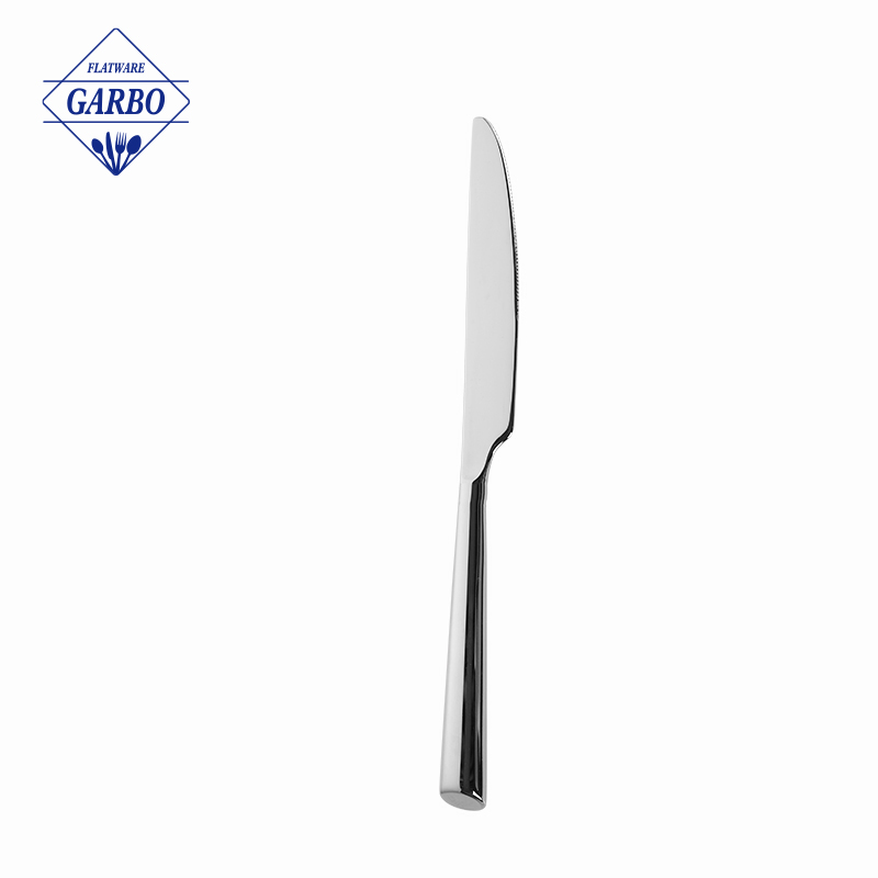 Couteau de table en acier inoxydable 420 métal argenterie avec lame flexible
