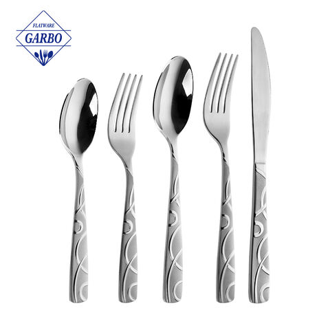 Deluxe Cutlery Set 16-Piece Stainless Steel Hammered Flatware Sets
