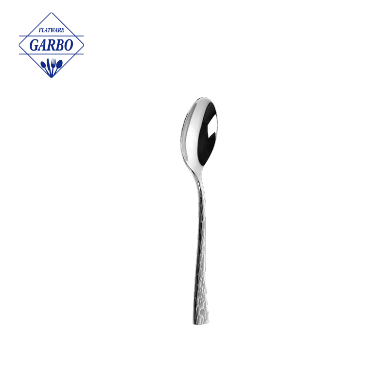 Factory Fancy Embossed Handle Mirror Stainless Steel Teaspoon Coffee Spoon