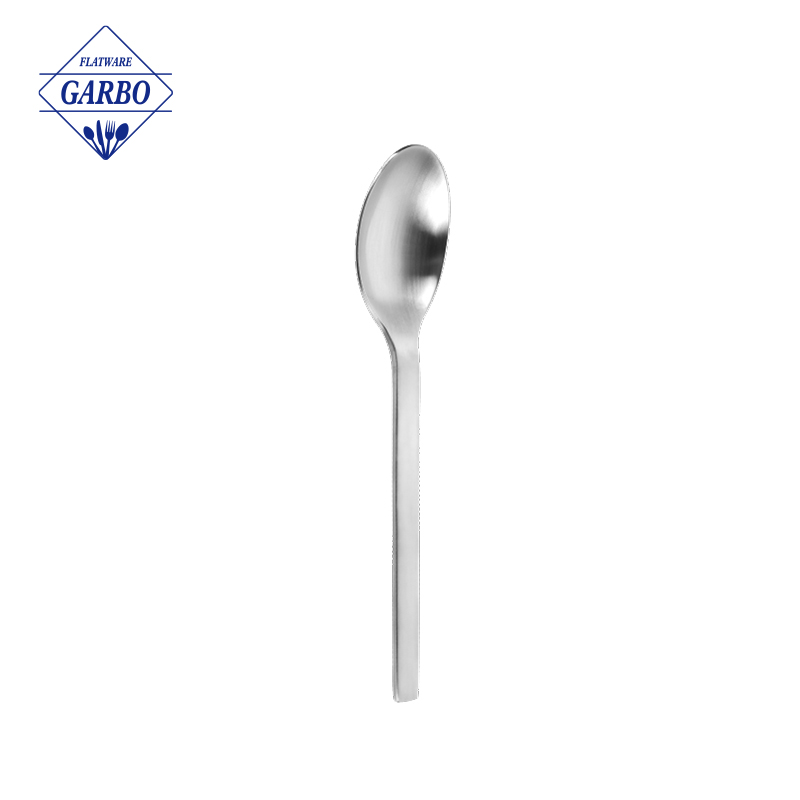 Pemasok Amazon Grosir Hot Sale Matte 304 Stainless Steel Dinner Spoon