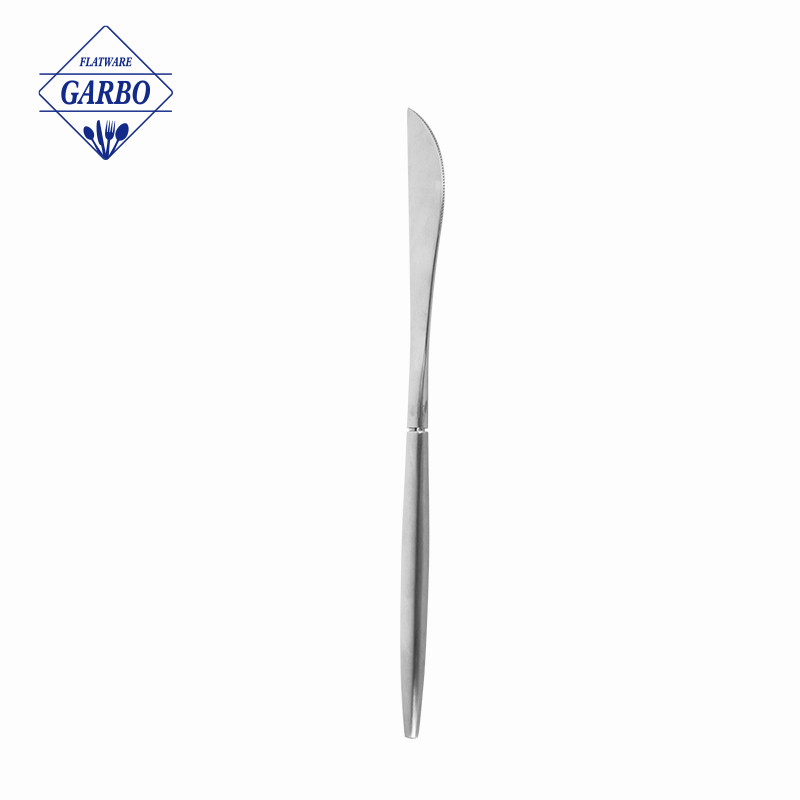 Cuchillo de cena de acero inoxidable pulido mate de precio a granel de venta caliente directa de fábrica