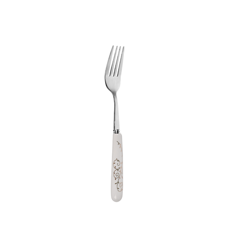 China stainless steel silver fork manufacturer 410 SS na may ceramic handle