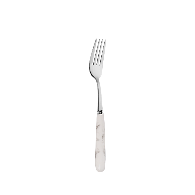 China stainless steel silver fork manufacturer 410 SS with ceramic handle