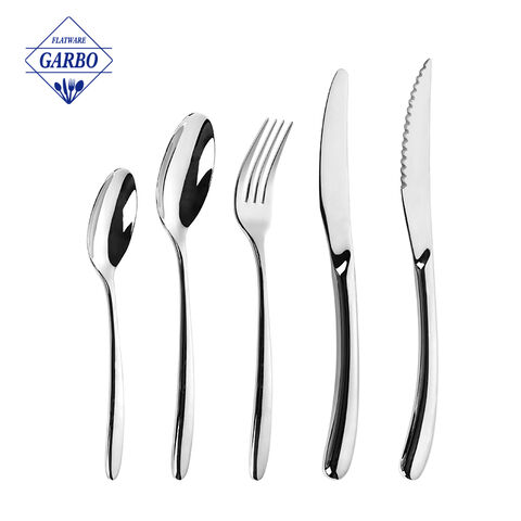 High Quality Wholesale 430 Mirror Silvery Stainless Steel Cutlery Set