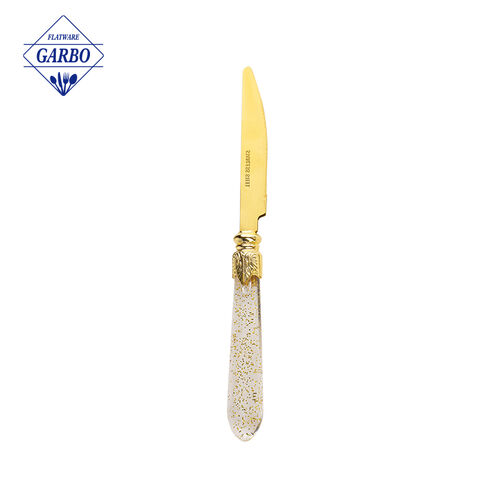 Coltello da tavola in oro 304 con manico dipinto fabbrica di porcellana