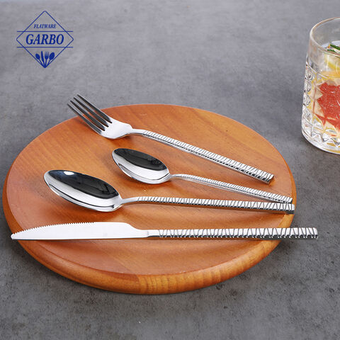 China Supplier sliver printing logo cutlery sets for home