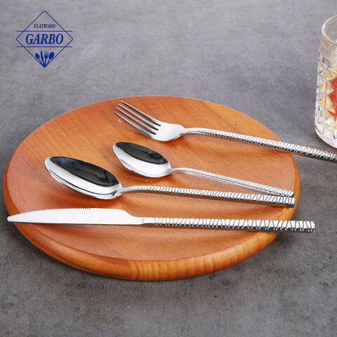 China Supplier sliver printing logo cutlery sets for home