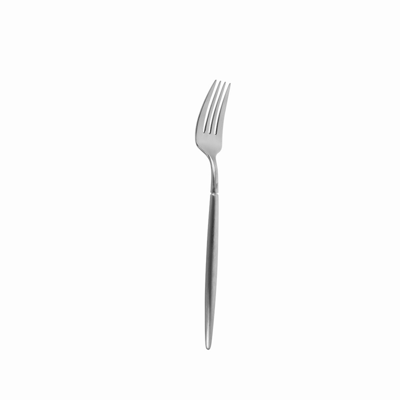 Forged Handle Sand Polished Silver Stainless Steel Dinner Fork