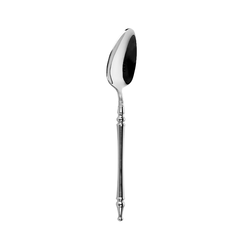 China supply high-end silver stainless steel tea spoon with a luxurious forged handle