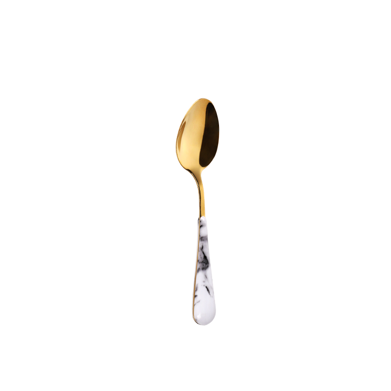 ABS Plastic Handle Stainless Steel Dessert Spoon Nako-customize na Handle