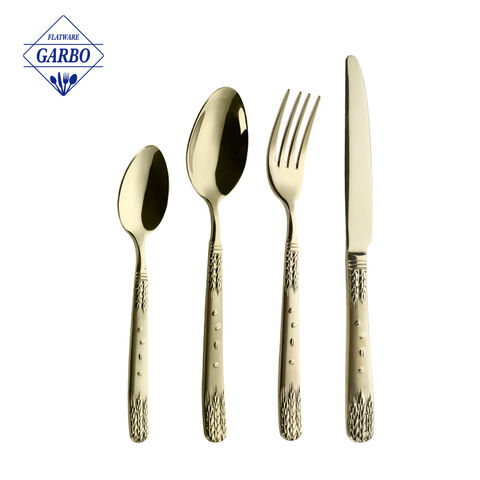 Blue spray color flatware sets china factory cutlery set 