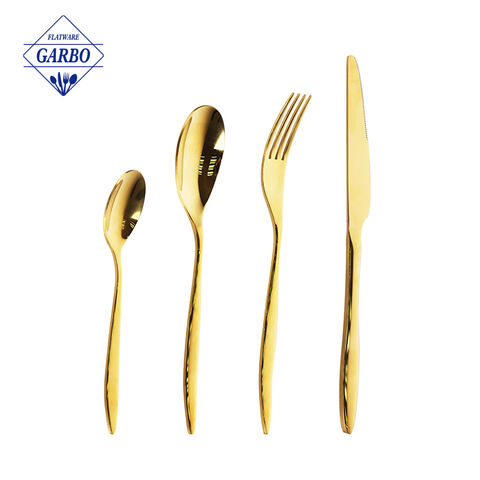 Newest design flatware sets with rose gold color  wholesaler 