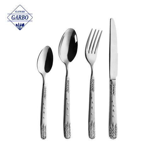 Factory Vintage Gold Plated Handle Silverware Stainless Steel Cutlery Set