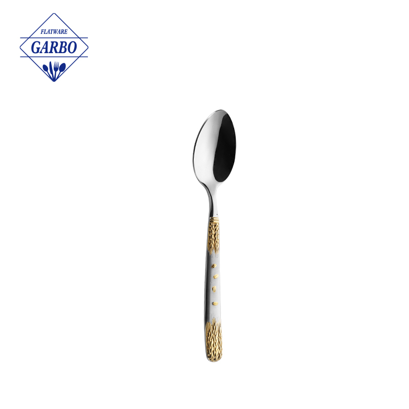 Golden color dinner spoon stainless steel flatware supplier 