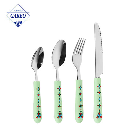 New design plastic handle cutlery sets supplier in China 