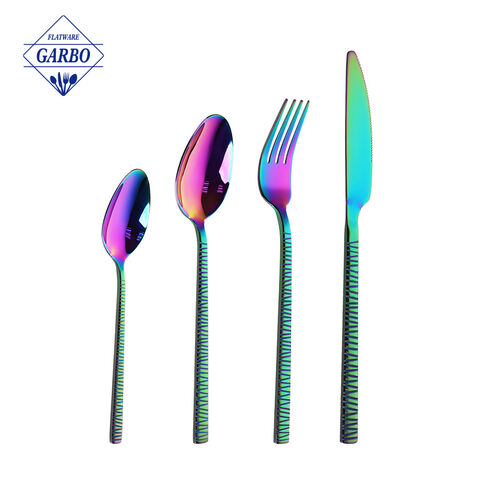 Shiny rainbow cutlery manufacturers in China