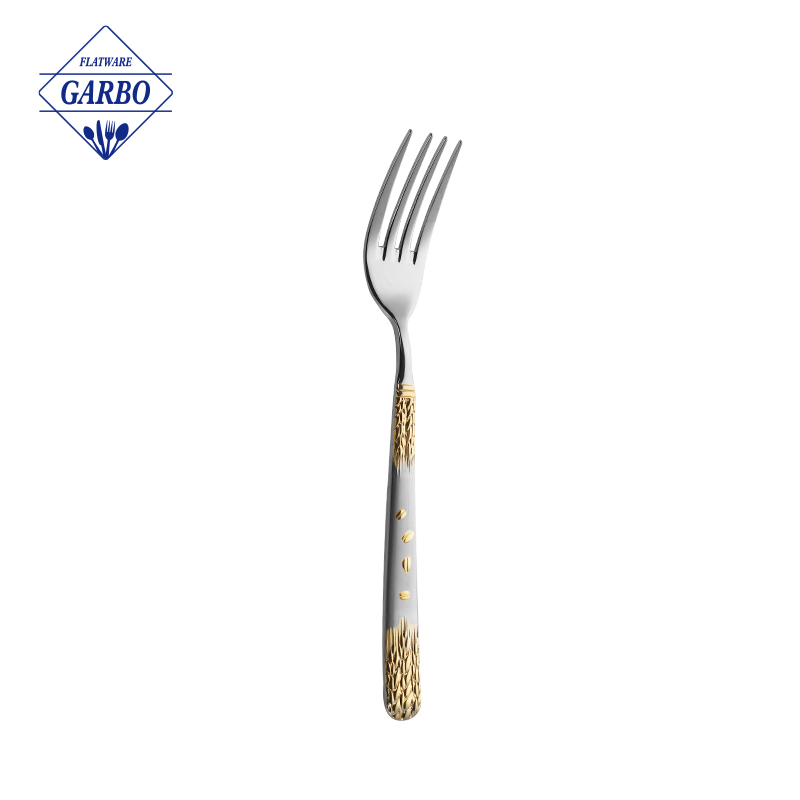 Stainless steel Silver Table Spoon with Wheat-inspired Gold-Plated Handle