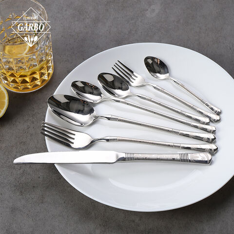 Chinese manufacture Silver Gloss 7-Piece Stainless Steel Cutlery Set