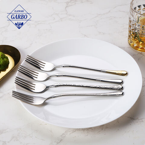 201 Stainless Steel Middle Eastern Gold-Plated Handle Stainless Steel Fork for Supermarket Retail