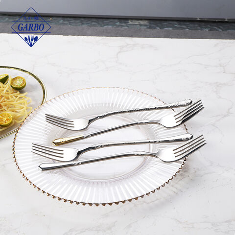 201 Stainless Steel Middle Eastern Gold-Plated Handle Stainless Steel Fork for Supermarket Retail