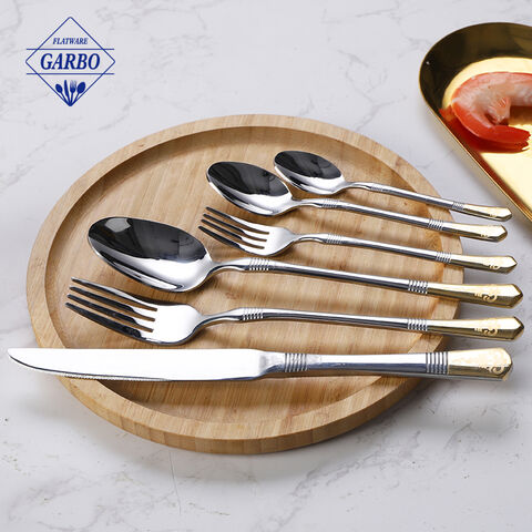 은색 5pcs flatware 뜨거운 판매 디자인 칼 붙이 세트