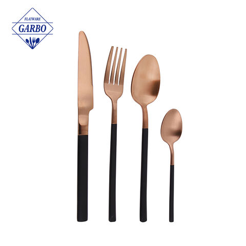 White Handle Gold Cutlery Set Made in China Factory