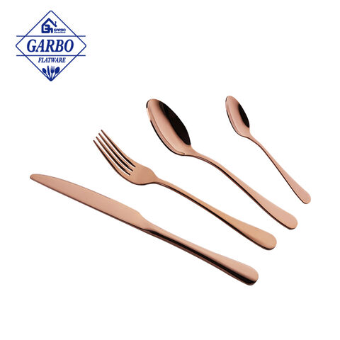 Rose golden 410ss cutlery sets china supplier factory 