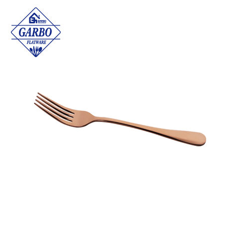 China flatware industry rose golden dinner fork 410ss