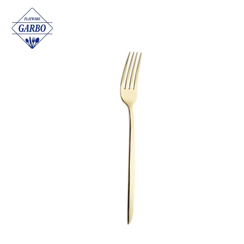 China flatware industry rose golden dinner fork 410ss