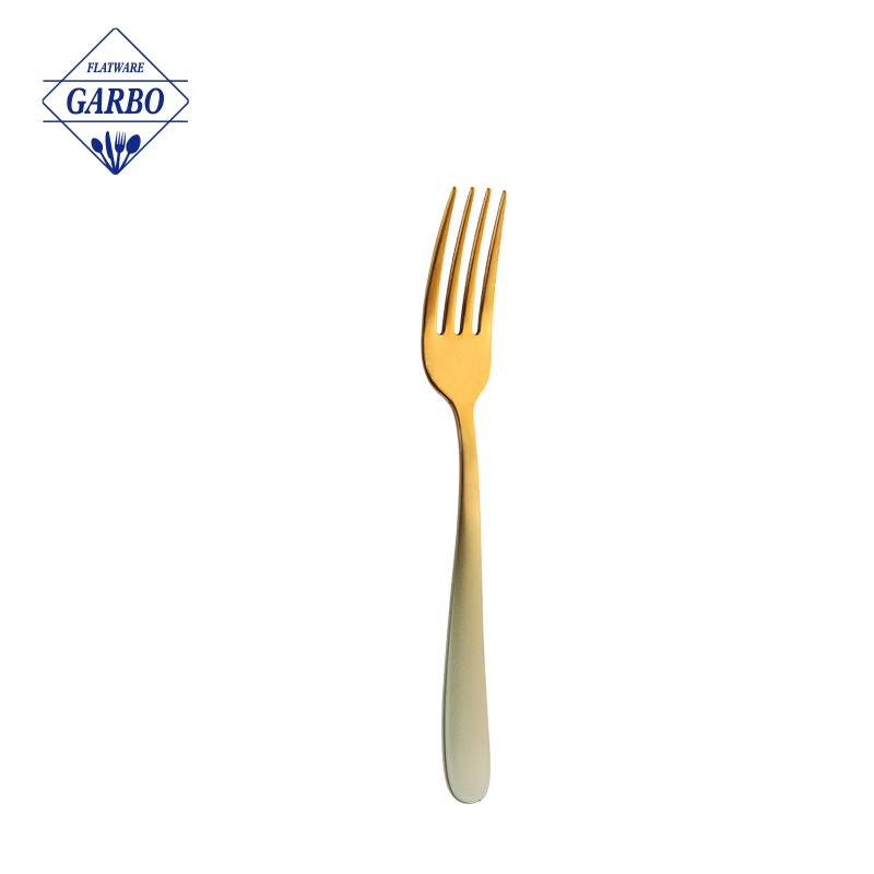 China flatware industry rose golden dinner fork 410ss 