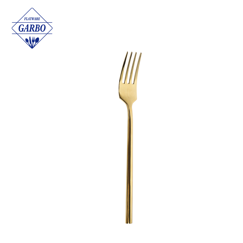 صناعة أدوات المائدة الصينية شوكة العشاء الذهبية 410ss