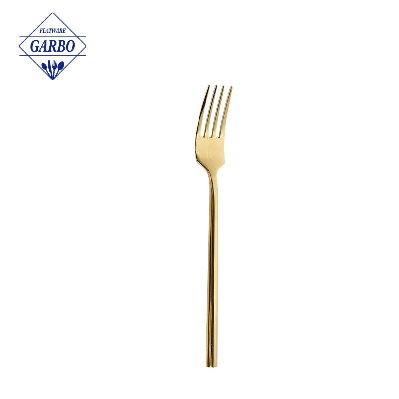 China flatware industry rose golden dinner fork 410ss 