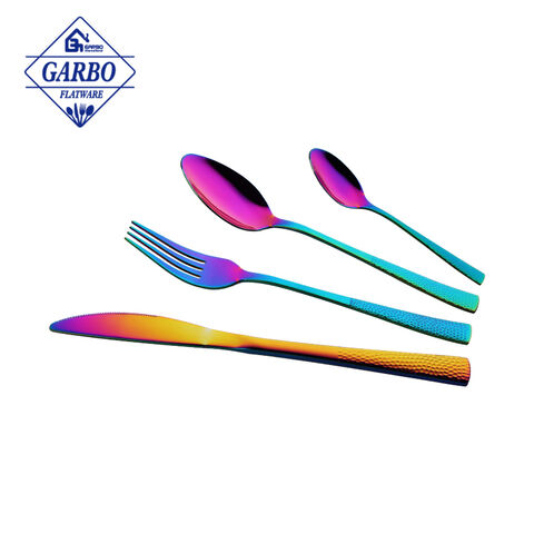 OEM ODM rainbow cutlery set stainless steel