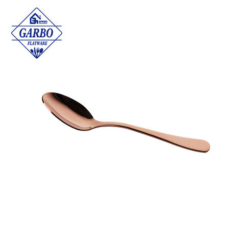 China fábrica PVC ouro rosa colher de jantar talheres 410ss