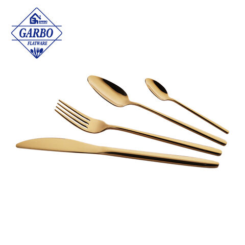 Wholesale 6pcs gold cutlery set for wedding