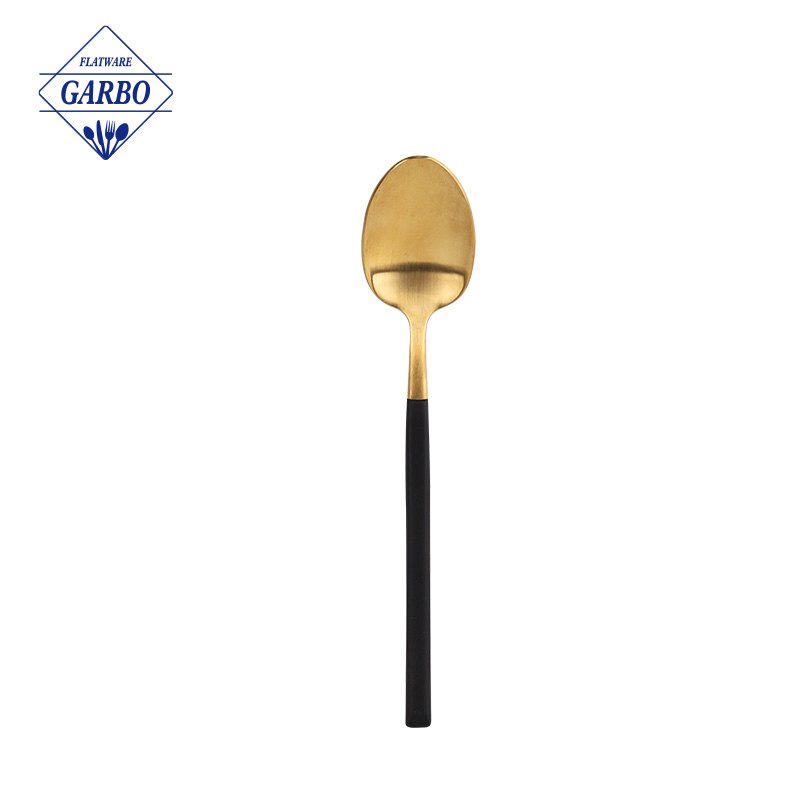 Bagong Disenyong High-End Gold Stainless Steel Spoon na may Pinintura na Handle