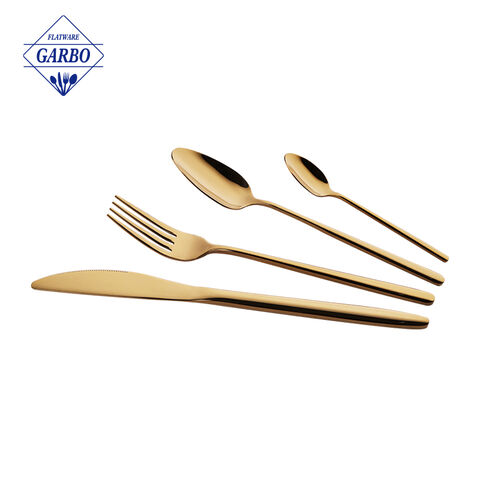 ChineseMade 4-Piece Gold Color Stainless Steel Cutlery Set