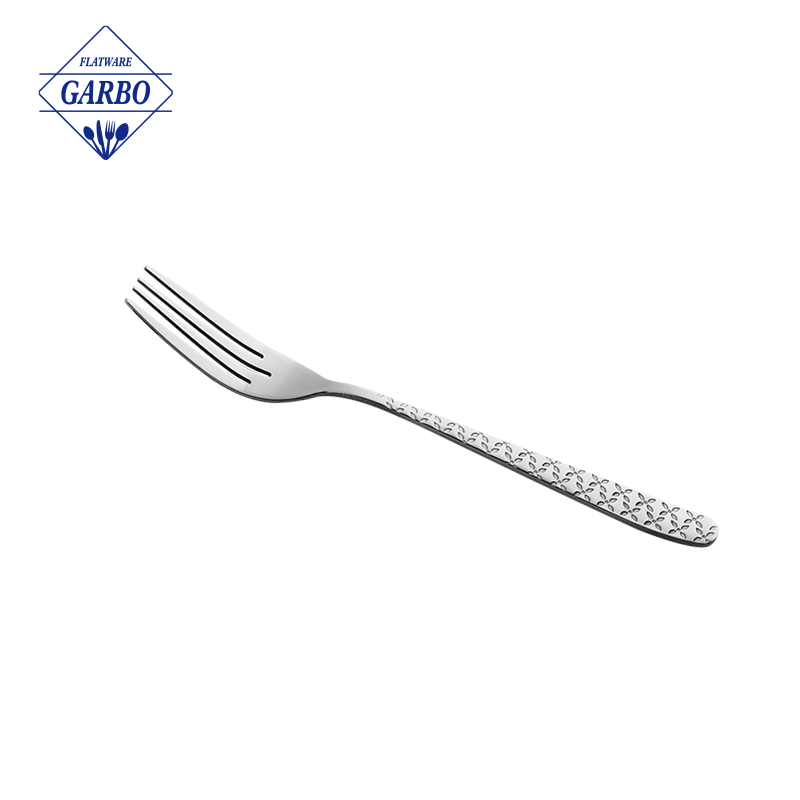 410SS Sliver dinner fork  with engraved handle china factory