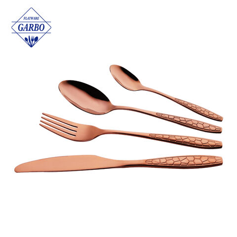 China Factory Cutlery Set Stainless Steel Dining Sets Rose Gold Plated