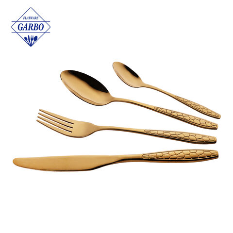 China Factory Cutlery Set Stainless Steel Dining Sets Rose Gold Plated