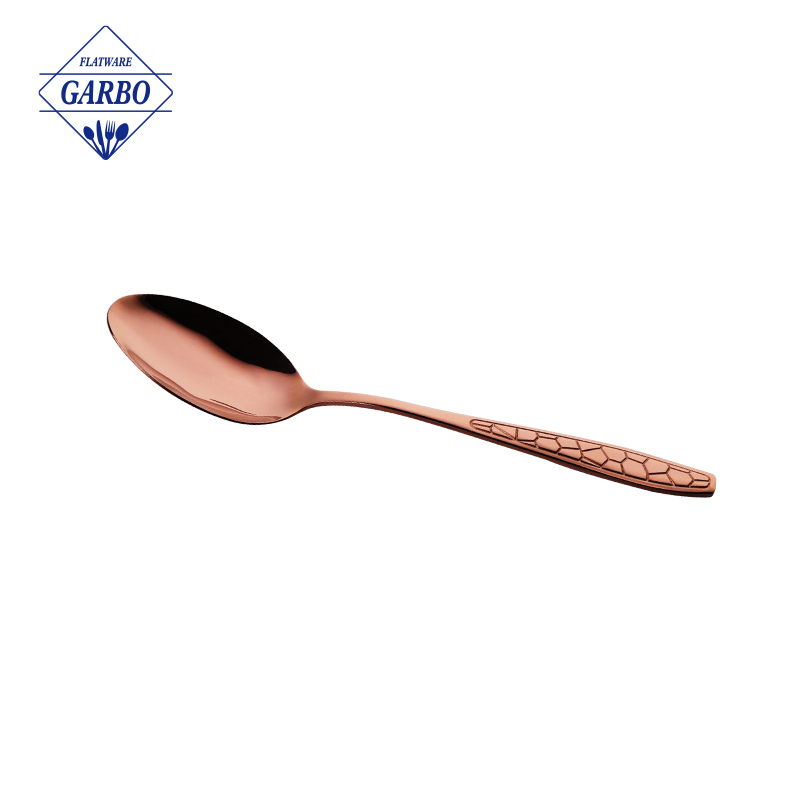 Exquisite Classic Rose Gold Dinner Spoon 13/0 Stainless Steel Forged Dinner