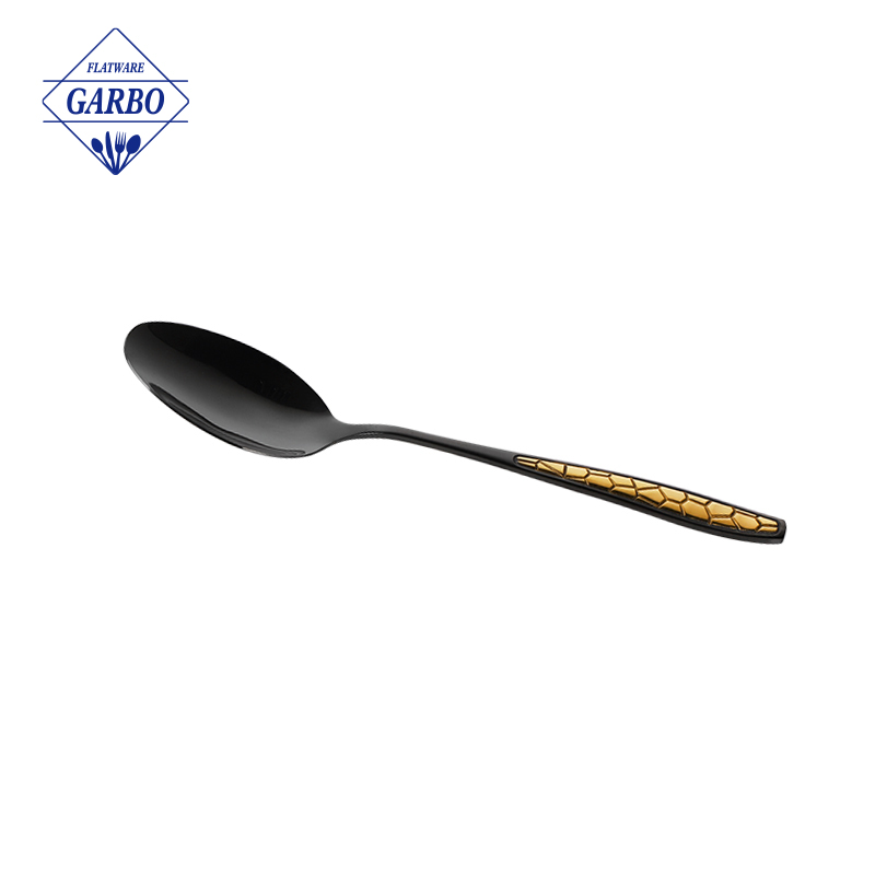 2024 Stock available titanium golden dinner spoon wholesale market sa Korea