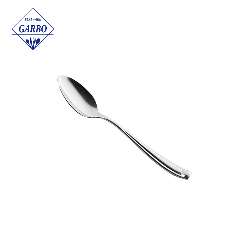 High-Quality Full Steel Silver Stainless Steel Dessert Spoon European and American Hot-Selling 